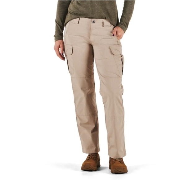 5.11 Tactical Pants - 511 Tactile Womens Work Pants. Khaki. Size 10. Fixed Waistband. Many Pockets.